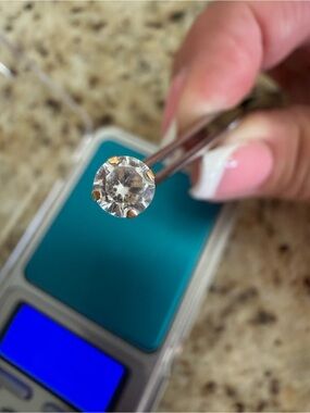 10K Gold CZ Stud Earrings 4mm 5mm Mismatched Vintage Style Stack Set